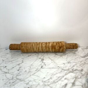 Handmade Wooden Rolling Pin Unfinished Hand Carved Rough Rustic Primitive 15.5"